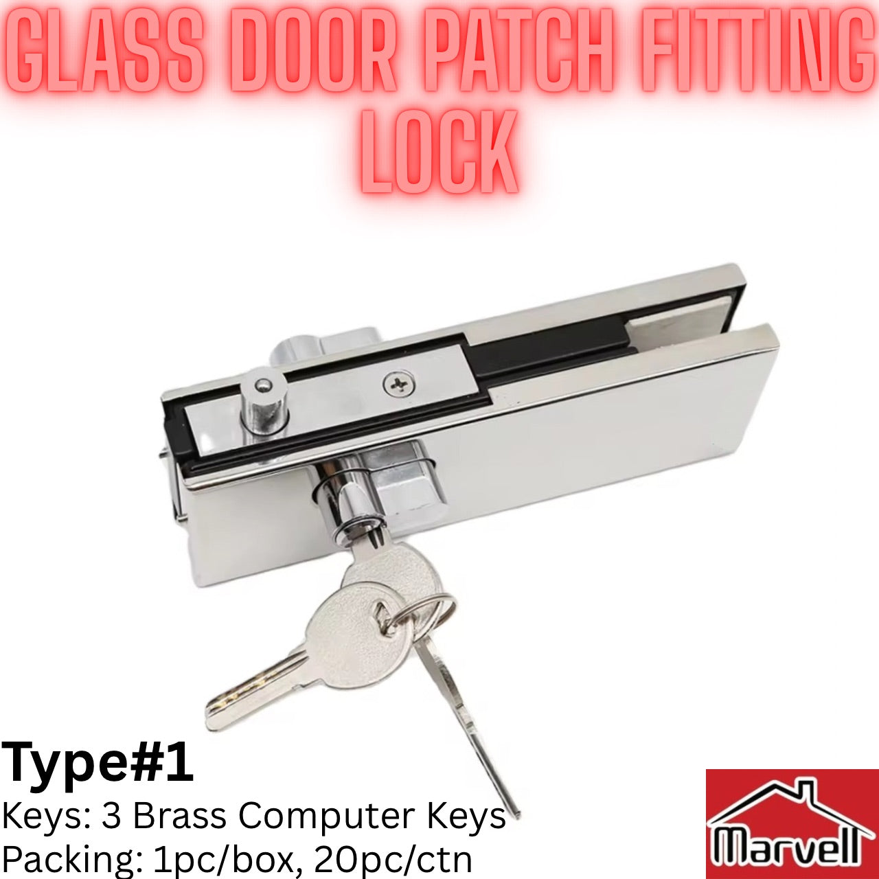 Glass Door Patch Fitting Lock Type#1