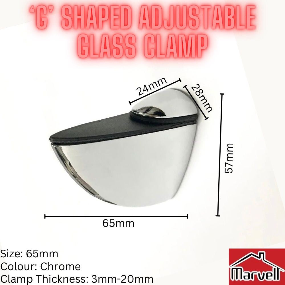 Marvell ‘G’ Shaped Adjustable Glass Clamp