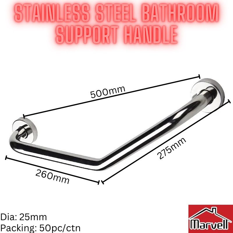 Marvell 20” ‘V’ Shaped Stainless Steel Bathroom Support Handle