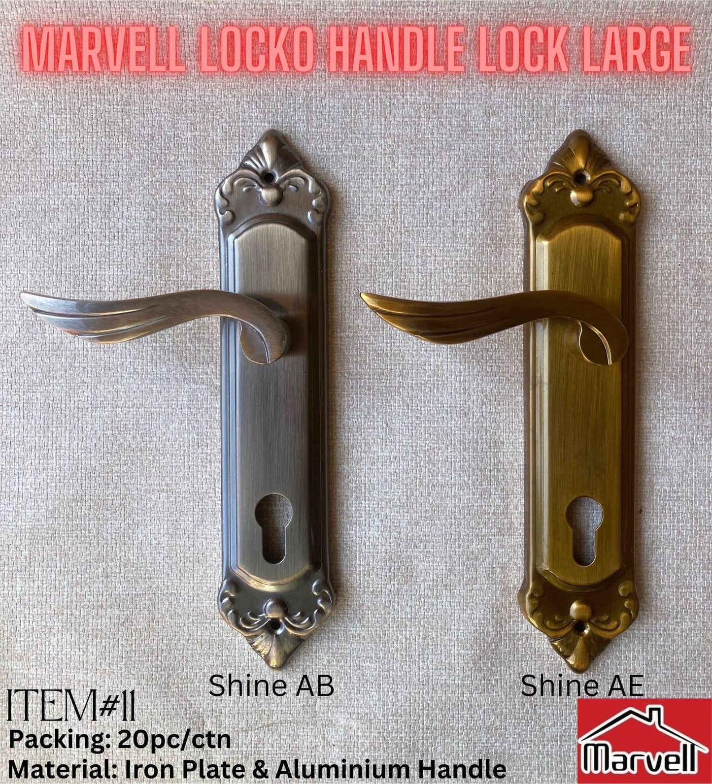 Marvell Locko Iron Sheet Handle Lock (Large) Only Handle