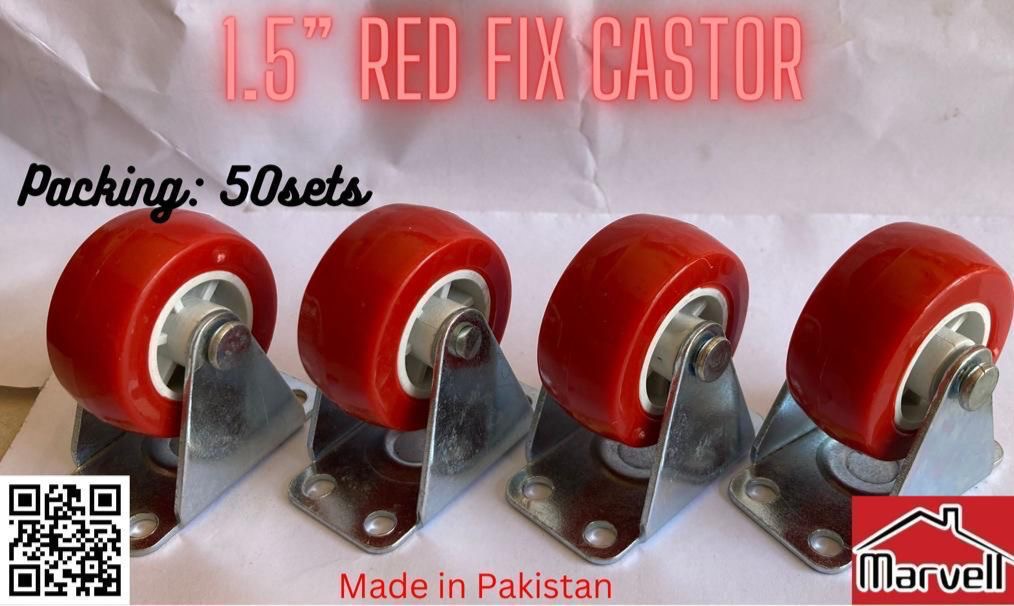 1.5” Red Fixed Castor