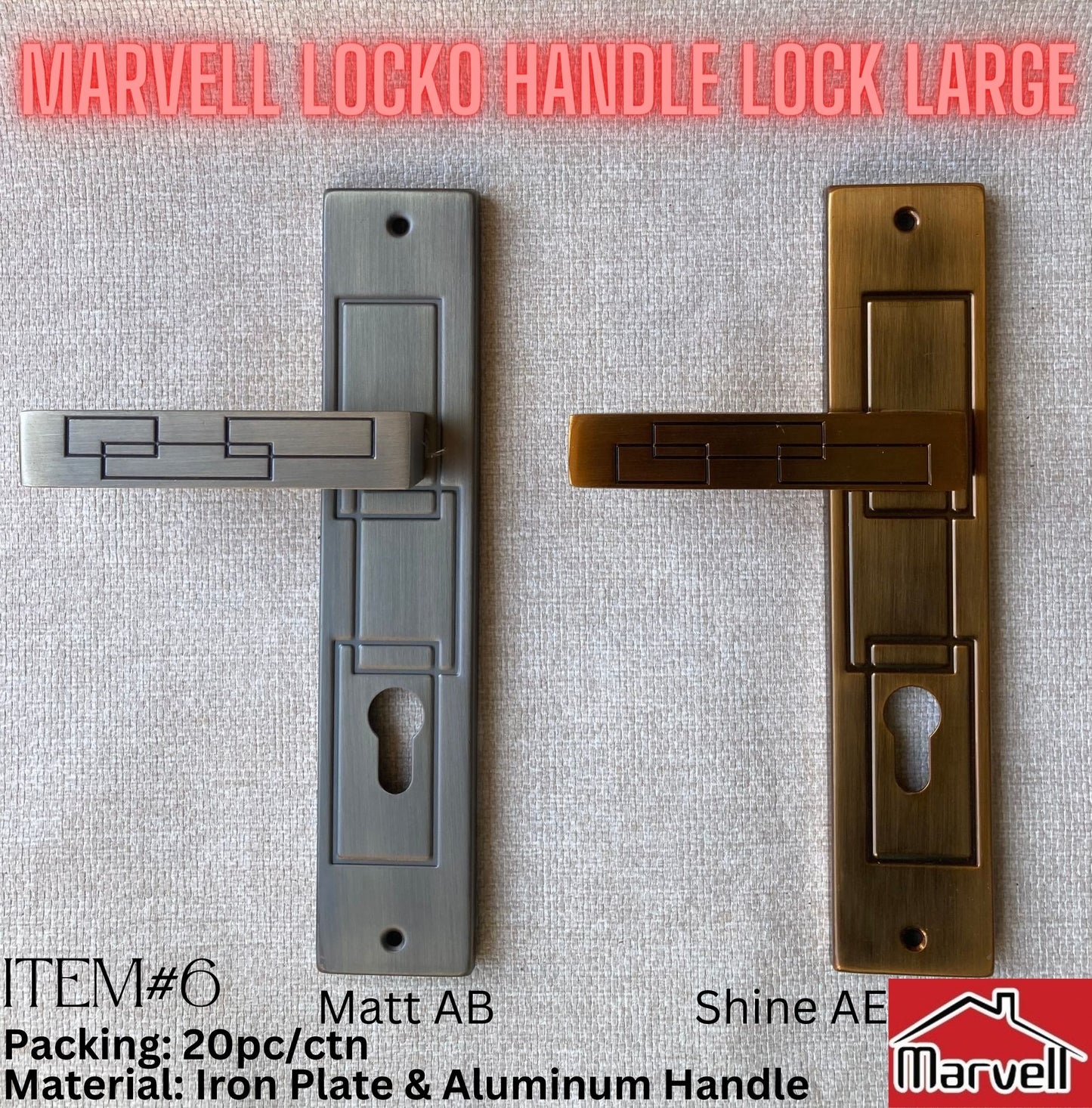 Marvell Locko Iron Sheet Handle Lock (Large) Only Handle
