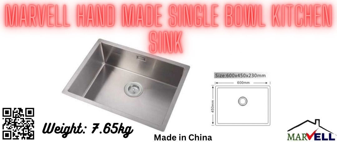 Marvell Hand Made Single & Double Bowl Kitchen Sink