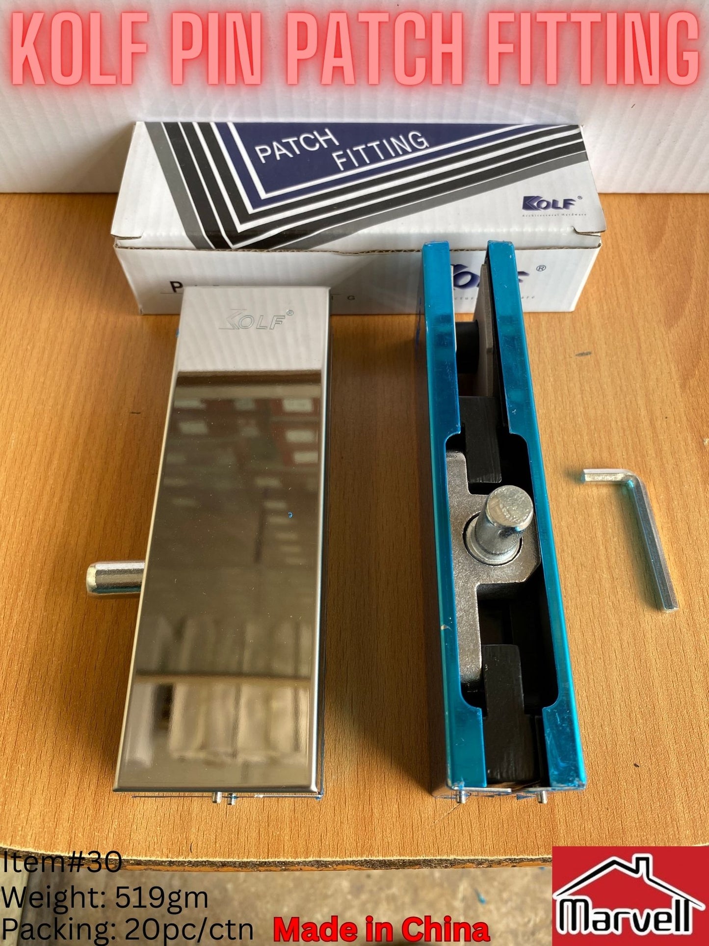 KOLF ‘Pin’ Patch Fitting No. 30 For Glass Doors