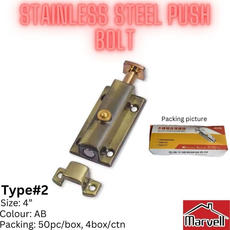 Marvell Stainless Steel AB Push Bolt