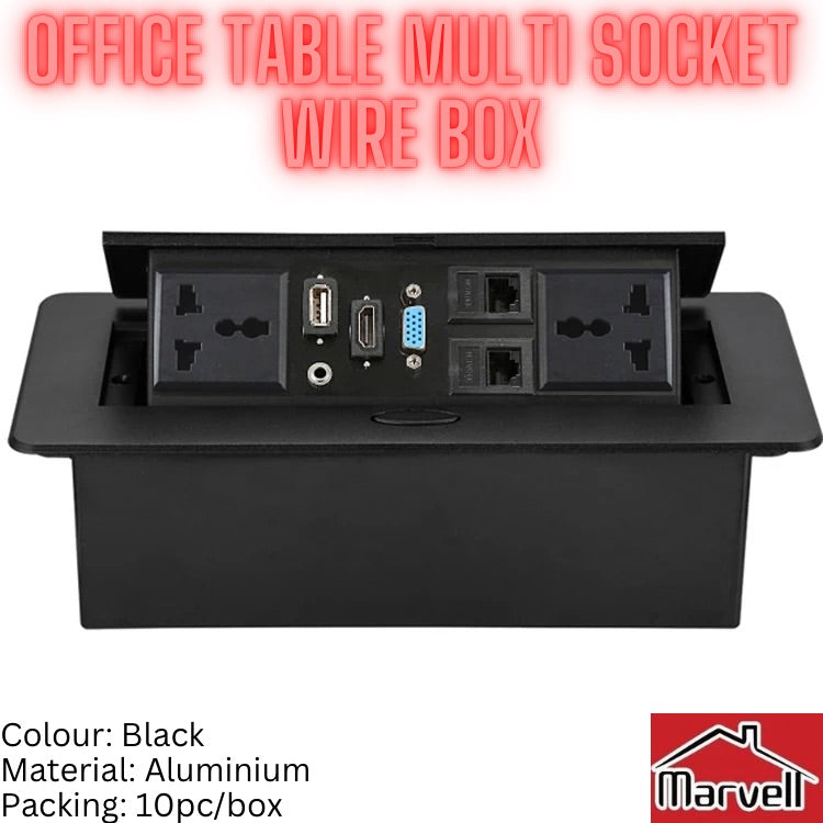 Marvell Office Furniture Multi Socket Wire Box (Large) Type#1