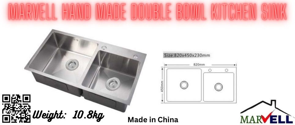 Marvell Hand Made Single & Double Bowl Kitchen Sink