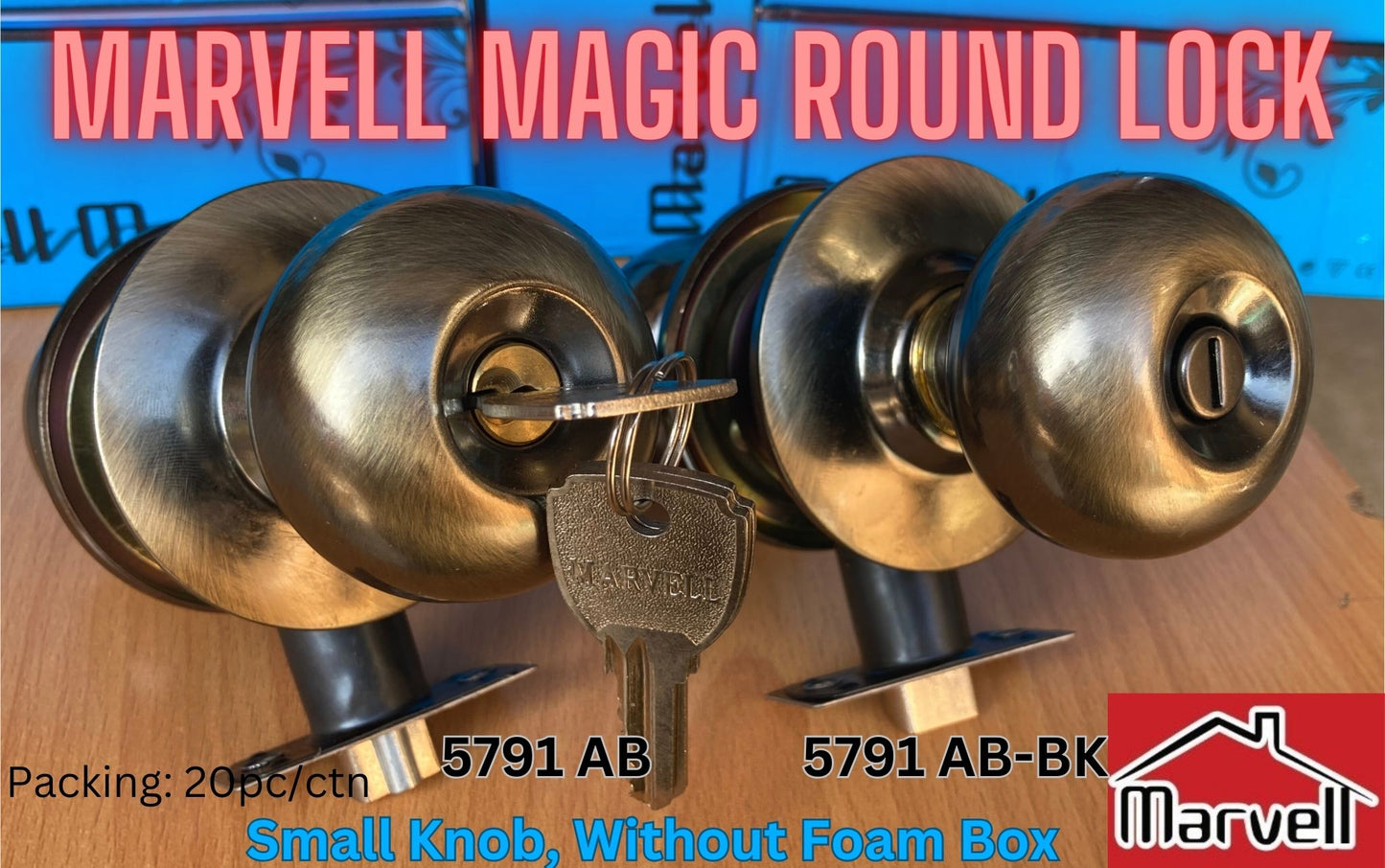 Marvell Magic Round Lock - Entrance & Bathroom Knob