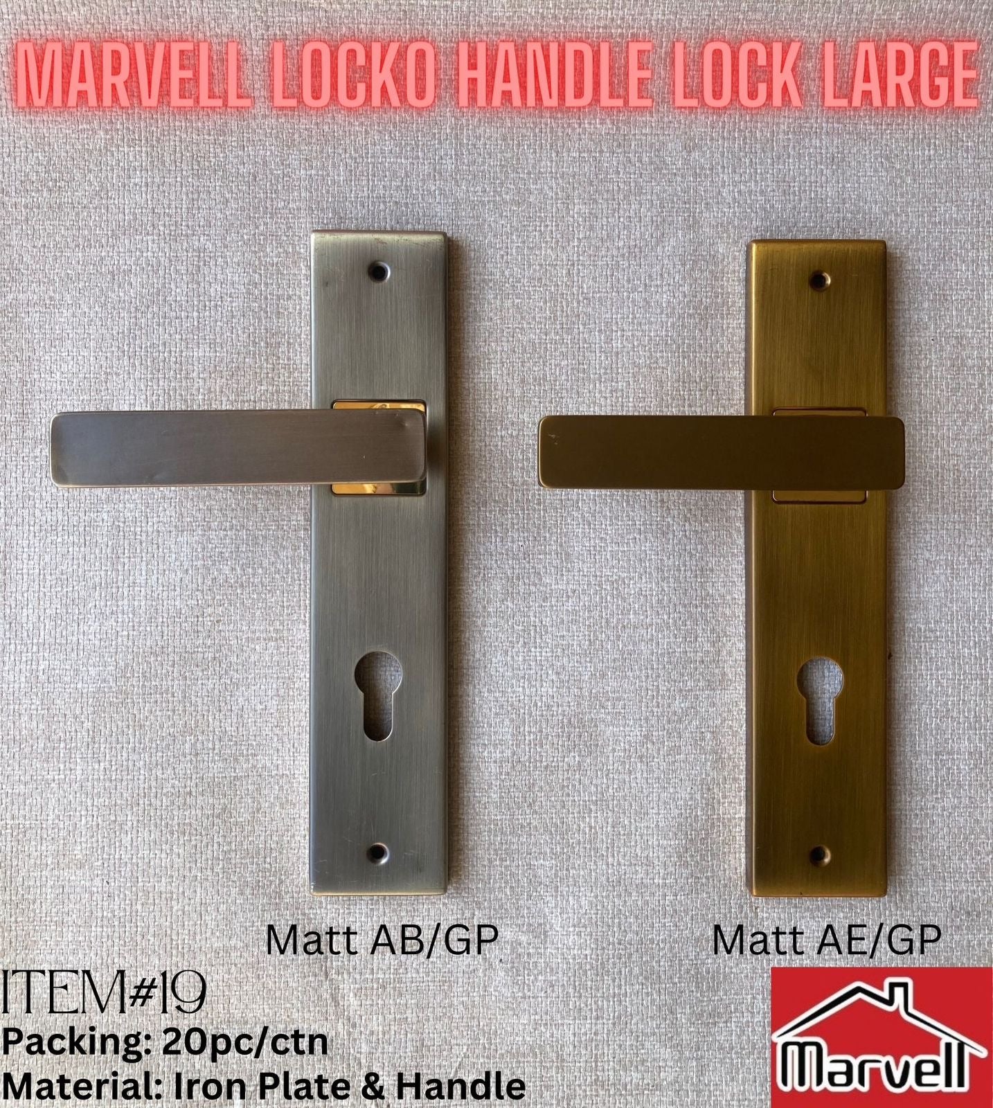 Marvell Locko Iron Sheet Handle Lock (Large) Only Handle