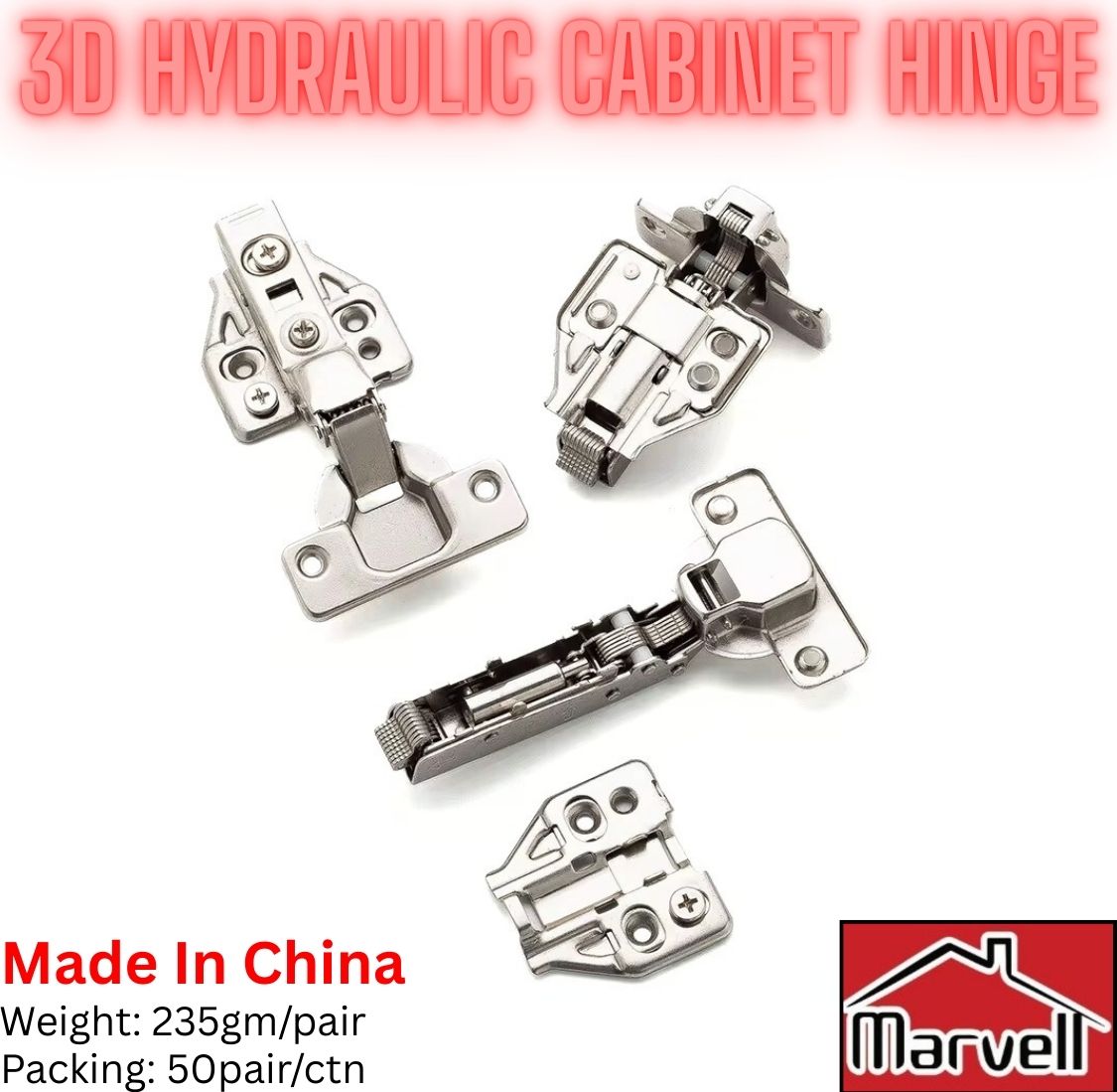 3D Hydraulic Cabinet Hinge