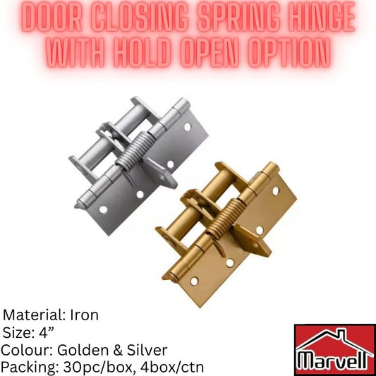 Door Closing Spring Hinge With Hold Open Option