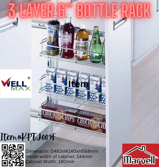 Wellmax 3 Layer 6” Bottle Rack KPTJ009F
