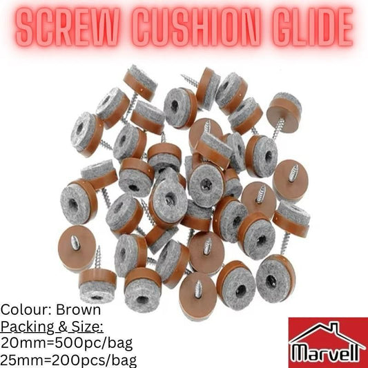 Screw Cushion Glide With Carpet Base