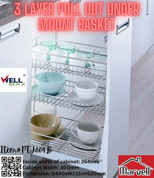 Wellmax 3 Layer Undermount Basket PTJ004B