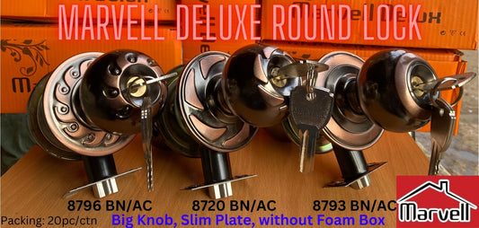 Marvell Deluxe Round Lock - Entrance & Bathroom Knob