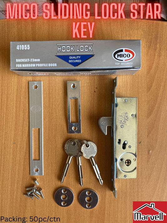 MICO Hook Lock Star Key For Sliding Doors