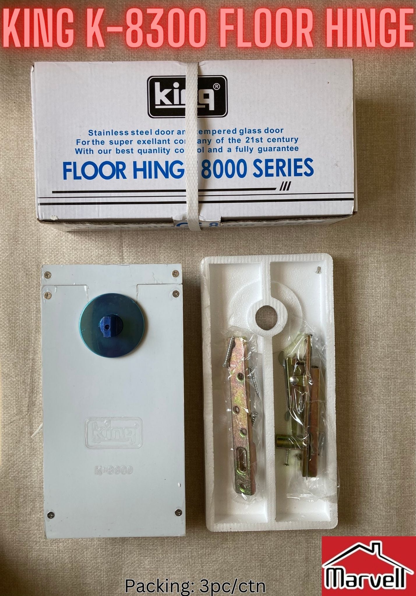 KING 8000 Series K-8300 Floor Hinge For Glass Doors