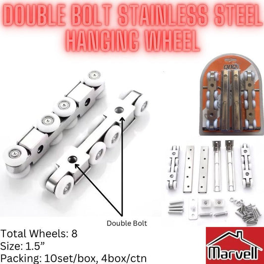 JYM (QDQ) Double Bolt Stainless Steel 8 Wheels Hanging Wheel