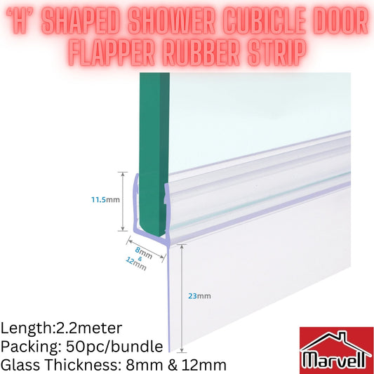 ‘h’ Shaped Shower Cubicle Door Flapper
