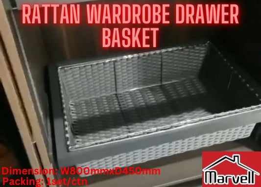 Rattan Wardrobe Drawer Basket 800mm