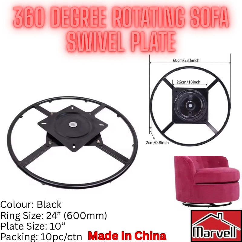 360 degree rotating sofa swivel plate with heavy duty furniture turntable bearing and 24 inch ring