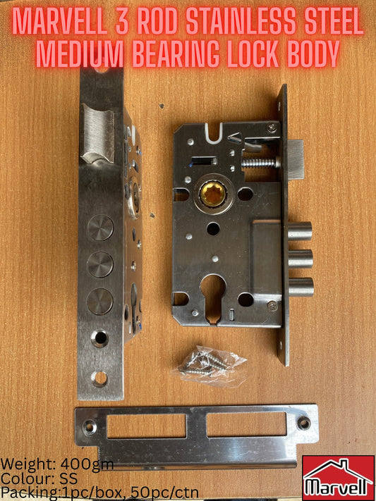 Marvell 3 Rod Stainless Steel Medium Bearing Lock Body