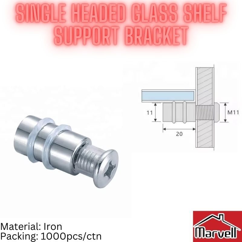 Single & Double Headed Glass Shelf Support Bracket