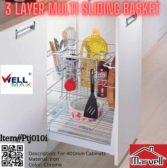 Wellmax 3 Layer Multi Sliding Basket PTJ010i
