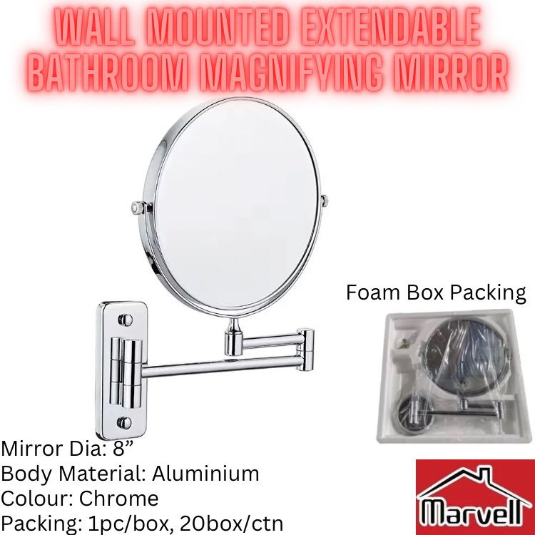 Wall Mounted Extendable Bathroom Magnifying Mirror