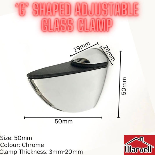 Marvell ‘G’ Shaped Adjustable Glass Clamp