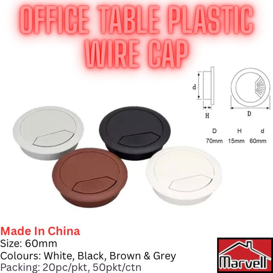 Plastic 60mm Office Table Wire Cap