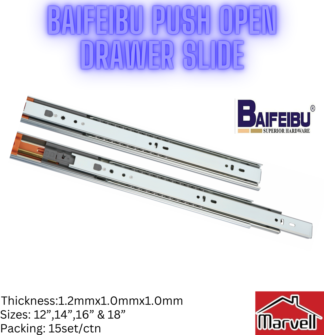 Baifeibu Push Open Drawer Slide