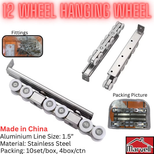 JYM (QDQ) 12 Wheel Stainless Steel Hanging Wheel