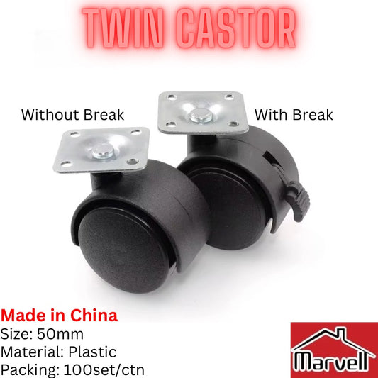Plastic Twin Castor 2”