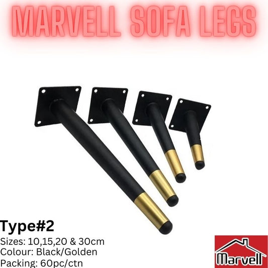 Marvell Sofa Leg Type#2 Black/Golden
