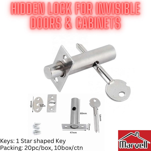 Hidden Lock For Invisible Doors & Cabinets