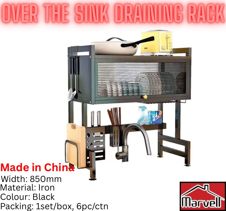 Over the Sink Dish Drying Rack – Multi-Layer Iron Kitchen Organizer