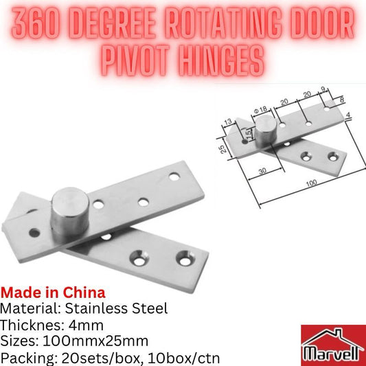 360 Degree Stainless Steel Pivot Door Hinge 100mmx25mm