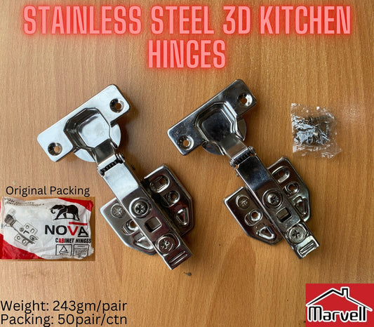 Nova Stainless Steel 3D Cabinet Hinge