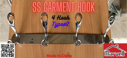 4 Hook Stainless Steel Garment Hanger Type#2