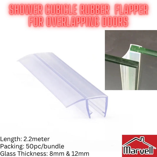 Shower Cubicle Rubber Flapper For Overlapping Doors