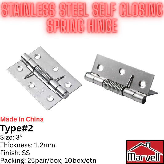 Stainless Steel Self Closing Spring Hinge Type#2