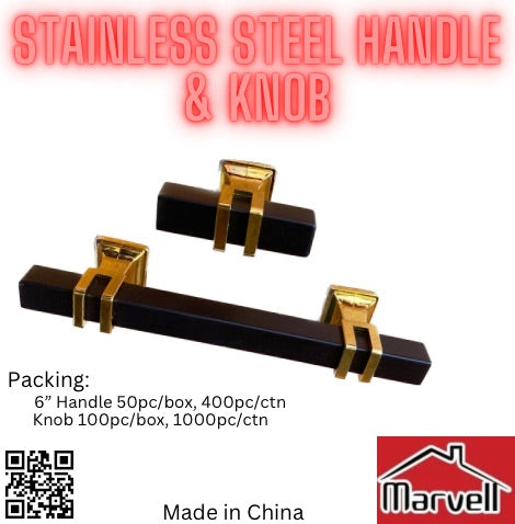 Stainless Steel Hollow Black/Golden Colour Bar Handle