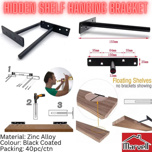 Hidden Shelf Hanging Bracket