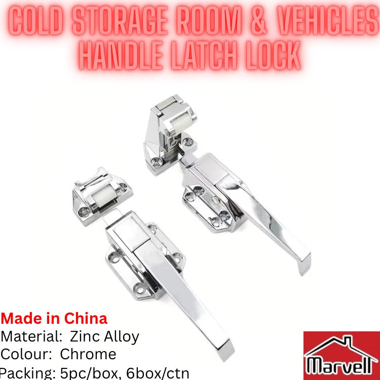 Cold Storage Room & Refrigerated Vehicle Latch Lock – Heavy-Duty Zinc Alloy, Chrome Finish