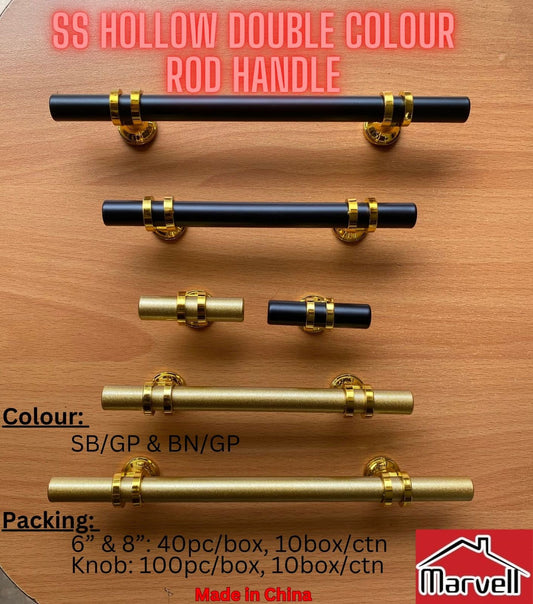 Stainless Steel Hollow Double Colour Drawer Handle