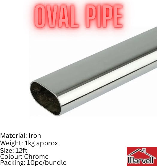 Marvell 12Ft Oval Pipe Chrome