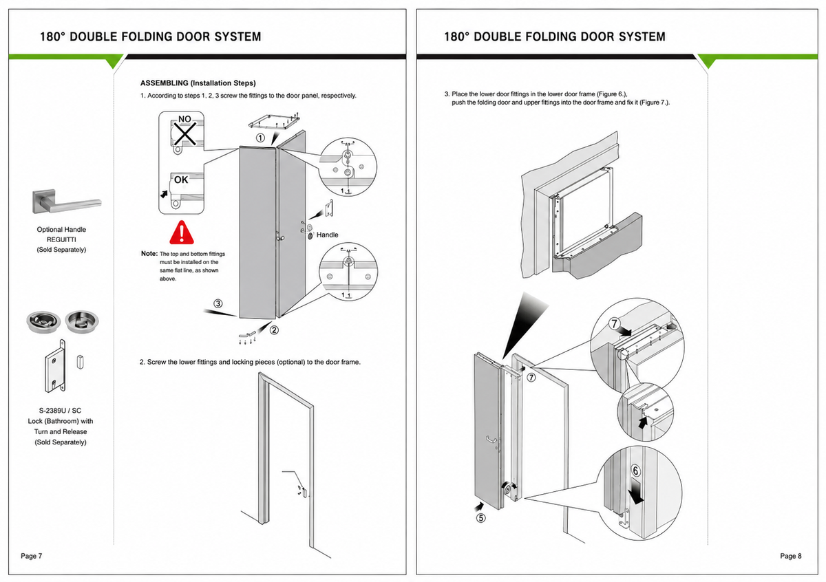 180° 304 Stainless Steel Bi-Folding Door Fitting — Marvell