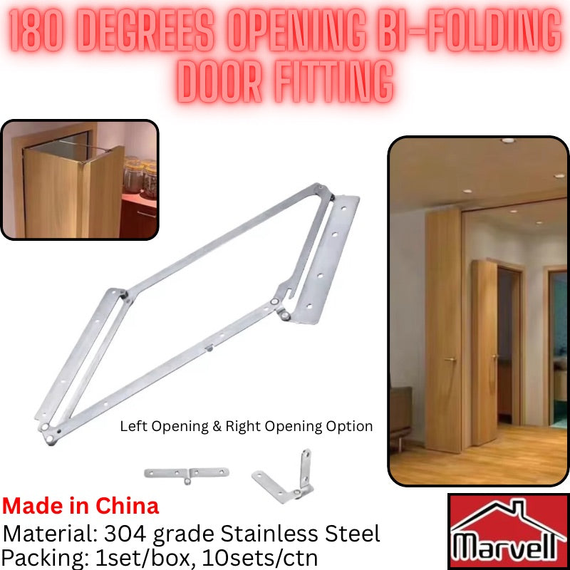 180° 304 stainless steel bi-folding door fitting Marvell — left right opening