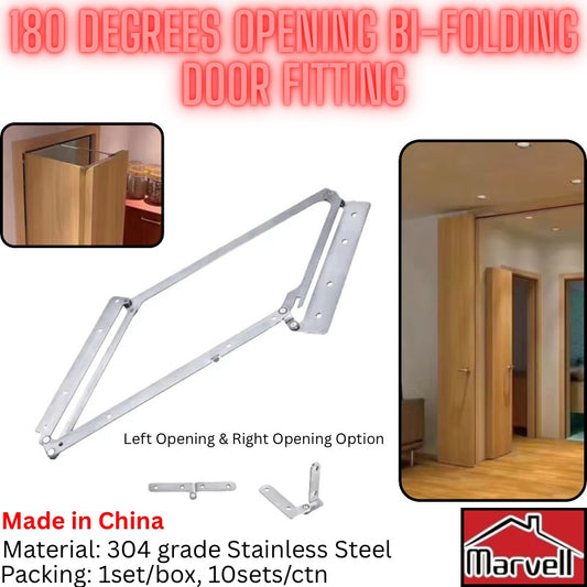 180° 304 stainless steel bi-folding door fitting Marvell — left right opening